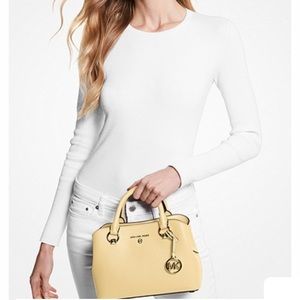 Edith small saffiano leather satchel